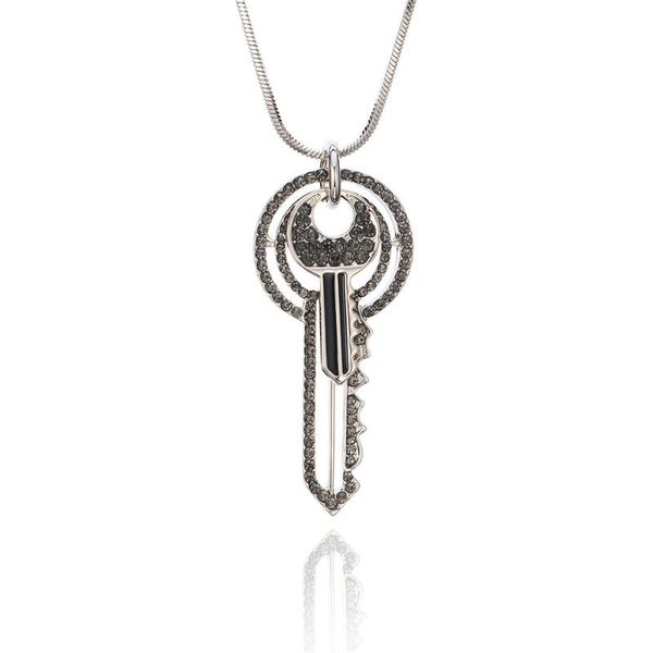 pendant necklaces shining crystal double keys women long sweater chains necklace men hip hop fashion jewelry party wear, Silver
pendant necklaces shining crystal double keys women long sweater chains necklace men hip hop fashion jewelry party wear, Silver