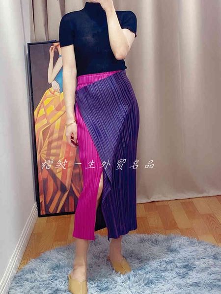 ladies skirt summer button-up one-piece miyak fold fashion slim fit color matching wild mid-length straight split skirt tied, White
ladies skirt summer button-up one-piece miyak fold fashion slim fit color matching wild mid-length straight split skirt tied, White