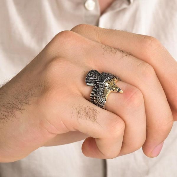 cluster rings handmade sterling silver animal ring with eagle motif for men, solid 925 silver, hawk model ring, gift men jewelery, Golden;silver
cluster rings handmade sterling silver animal ring with eagle motif for men, solid 925 silver, hawk model ring, gift men jewelery, Golden;silver