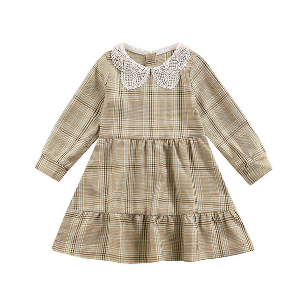 little girls skirts casual long sleeve dress fashion plaid printing doll collar a-line short dress g1026, Red;yellow
little girls skirts casual long sleeve dress fashion plaid printing doll collar a-line short dress g1026, Red;yellow