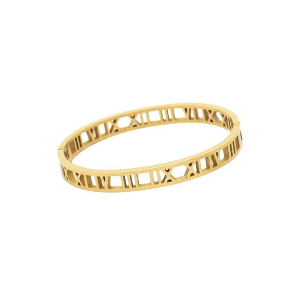 whole 6 pieces lot stainless steel roman numerals jewelry cuff bracelet yellow gold color hollow out bangle for women302o, White
whole 6 pieces lot stainless steel roman numerals jewelry cuff bracelet yellow gold color hollow out bangle for women302o, White