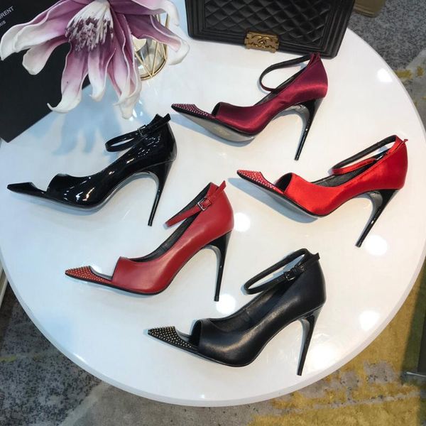 dress shoes pointed toe women's pumps 2021 brand ankle straps sandals genuine leather thin high heels for woman, Black
dress shoes pointed toe women's pumps 2021 brand ankle straps sandals genuine leather thin high heels for woman, Black