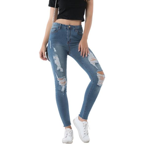 women's jeans kalenmos women high waist skinny slim button zipper fashion female autumn winter elastic pencil pants, Blue
women's jeans kalenmos women high waist skinny slim button zipper fashion female autumn winter elastic pencil pants, Blue