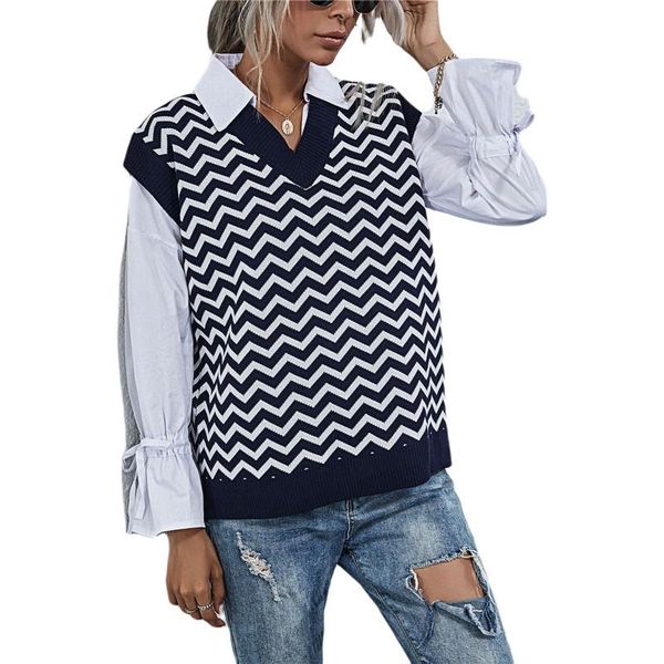 women's vests hirigin women spring autumn v-neck printed knitted vest sweater fashion ladies casual streetwear pullovers knitwear, Black;white
women's vests hirigin women spring autumn v-neck printed knitted vest sweater fashion ladies casual streetwear pullovers knitwear, Black;white
