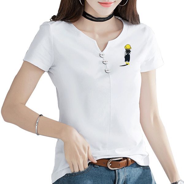 women's t-shirt button t shirt women white short sleeve summer print cotton tshirt woman clothes camiseta mujer vetement femme iqvj
women's t-shirt button t shirt women white short sleeve summer print cotton tshirt woman clothes camiseta mujer vetement femme iqvj
