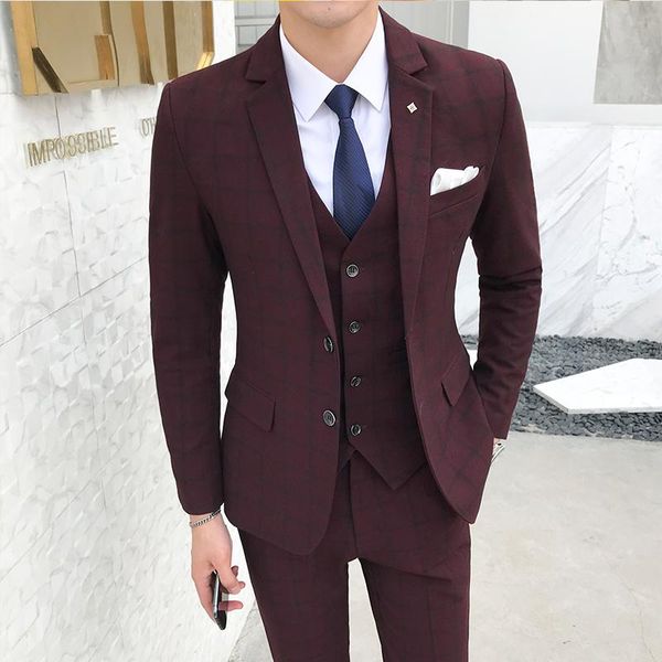 men's suits & blazers (blazer+pants+vest) luxury men suit 3 piece set fashion boutique lattice groom wedding dress tuxedo banquet club, White;black
men's suits & blazers (blazer+pants+vest) luxury men suit 3 piece set fashion boutique lattice groom wedding dress tuxedo banquet club, White;black