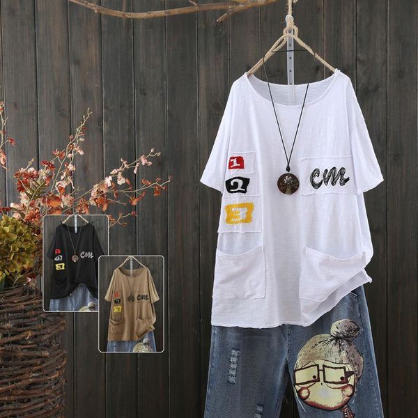 dress summer style of arts women the-neck short t-shirt embroidered loose tshirt double pocket casual cotton plus size s581, Black;gray
dress summer style of arts women the-neck short t-shirt embroidered loose tshirt double pocket casual cotton plus size s581, Black;gray