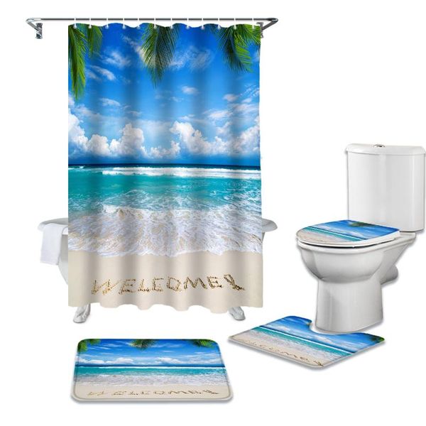 shower curtains beach palm trees white clouds ocean waves curtain sets non-slip rugs toilet lid cover and bath mat bathroom set
shower curtains beach palm trees white clouds ocean waves curtain sets non-slip rugs toilet lid cover and bath mat bathroom set