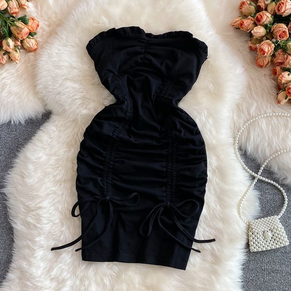 dstring bodycon dress black slash neck off shoulder high waist strapless mini robe elegant party vestidos female 2021, Black;gray
dstring bodycon dress black slash neck off shoulder high waist strapless mini robe elegant party vestidos female 2021, Black;gray