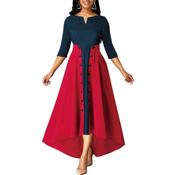 casual dresses summer women european style fashion vintage patchwork button party high waist office lady asymmetrical dress, Black;gray
casual dresses summer women european style fashion vintage patchwork button party high waist office lady asymmetrical dress, Black;gray