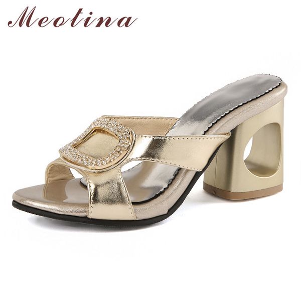 women shoes crystal high heels slippers round toe slides lady cutouts thick heel sandals summer golden sliver size 3-12 210517, Black
women shoes crystal high heels slippers round toe slides lady cutouts thick heel sandals summer golden sliver size 3-12 210517, Black