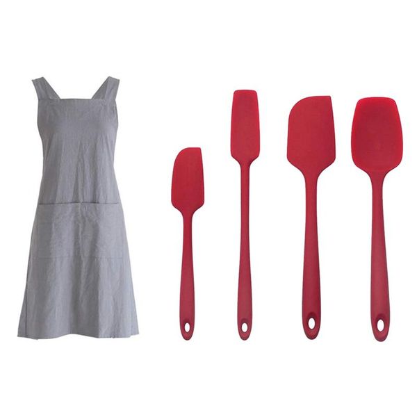 1x linen cross back cooking apron & 4x silicone spatula set,versatile tools for cooking,baking and mixing aprons
1x linen cross back cooking apron & 4x silicone spatula set,versatile tools for cooking,baking and mixing aprons