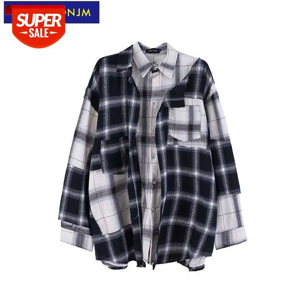 uncledonjm oversized shirt men clothing 2021 hip hop long sleeve shirts plaid designer blouse harajuku t2-a228 #c35q, White;black
uncledonjm oversized shirt men clothing 2021 hip hop long sleeve shirts plaid designer blouse harajuku t2-a228 #c35q, White;black