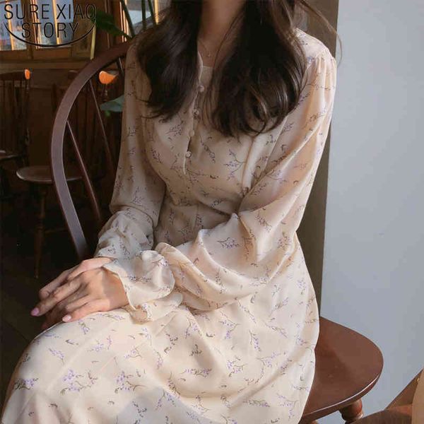 v-neck chiffon dresses elegant elastic waist women dress loose print floral autumn high lady clothing with button 10255 210510, Black;gray
v-neck chiffon dresses elegant elastic waist women dress loose print floral autumn high lady clothing with button 10255 210510, Black;gray