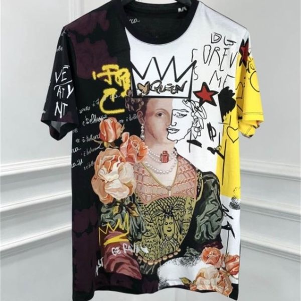 t shirts spring 20ss arrival famous queen brand clothing cotton casual designer floral crown print tee t shirts for men, White;black
t shirts spring 20ss arrival famous queen brand clothing cotton casual designer floral crown print tee t shirts for men, White;black