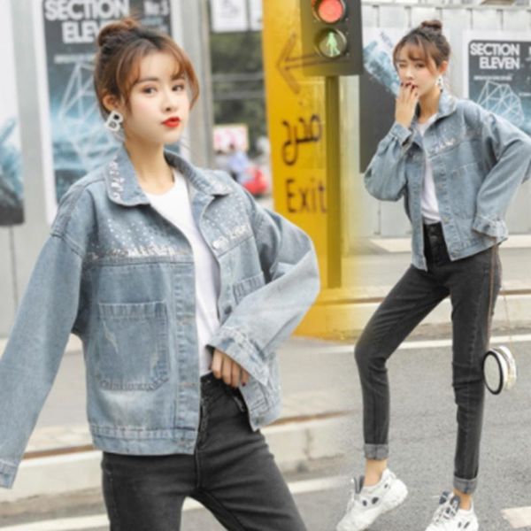 women's jackets sexemara fashion the loose simple retro sequins wild denim jacket, Black;brown
women's jackets sexemara fashion the loose simple retro sequins wild denim jacket, Black;brown