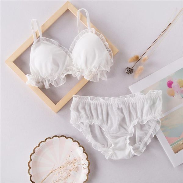 bras sets french style chiffon cute bra & panties set ruffles trim wiresoft underwear sleep intimates kawaii lolita, Red;black
bras sets french style chiffon cute bra & panties set ruffles trim wiresoft underwear sleep intimates kawaii lolita, Red;black