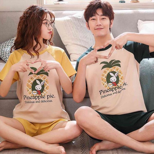 couple pajamas set cotton fresh women sleepwear style patchwork short sleeve homewear summer funny cartoon printing lovers outdoor, Black;red
couple pajamas set cotton fresh women sleepwear style patchwork short sleeve homewear summer funny cartoon printing lovers outdoor, Black;red