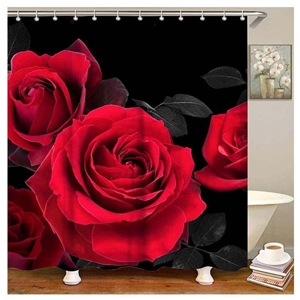 shower curtains rose curtain,black and red bathroom curtain set with hooks romantic floral flower decorative pattern
shower curtains rose curtain,black and red bathroom curtain set with hooks romantic floral flower decorative pattern