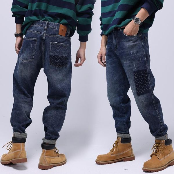 men's jeans street style fashion men retro blue loose fit casual wide leg denim embroidery designer hip hop harem pants
men's jeans street style fashion men retro blue loose fit casual wide leg denim embroidery designer hip hop harem pants