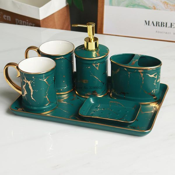 bath accessory set european high -end light luxury bathroom wash ceramic 5 -deli household toothbrush holder of 6
bath accessory set european high -end light luxury bathroom wash ceramic 5 -deli household toothbrush holder of 6