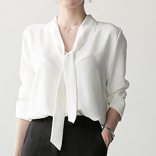 women's blouses & shirts chiffon shirt autumn 2021 office lady bottoming elegant long sleeve tie blouse female streetwear cloths fn55, White
women's blouses & shirts chiffon shirt autumn 2021 office lady bottoming elegant long sleeve tie blouse female streetwear cloths fn55, White