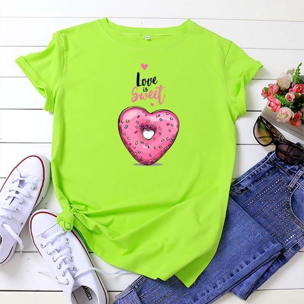 fashion women 100%cotton t-shirt love is sweet letter print tee heart donuts graphic t shirt casual basic tshirt female women's, White
fashion women 100%cotton t-shirt love is sweet letter print tee heart donuts graphic t shirt casual basic tshirt female women's, White