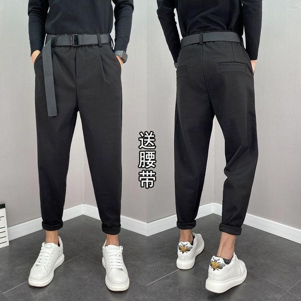 thin trousers men's spring and summer high loose slim leggings net red nine point pants korean fashion casual, Black
thin trousers men's spring and summer high loose slim leggings net red nine point pants korean fashion casual, Black