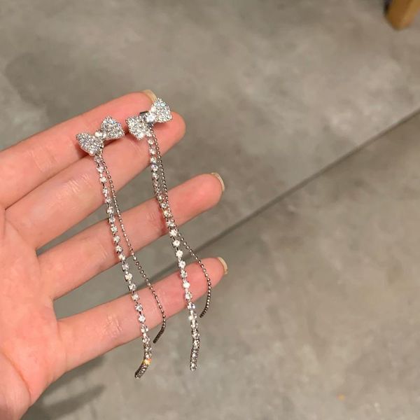 dangle & chandelier lovoacc elegant bling rhinestone bowknot long tassel earrings for women crystal chain tie bow drop korean jewelry, Silver
dangle & chandelier lovoacc elegant bling rhinestone bowknot long tassel earrings for women crystal chain tie bow drop korean jewelry, Silver