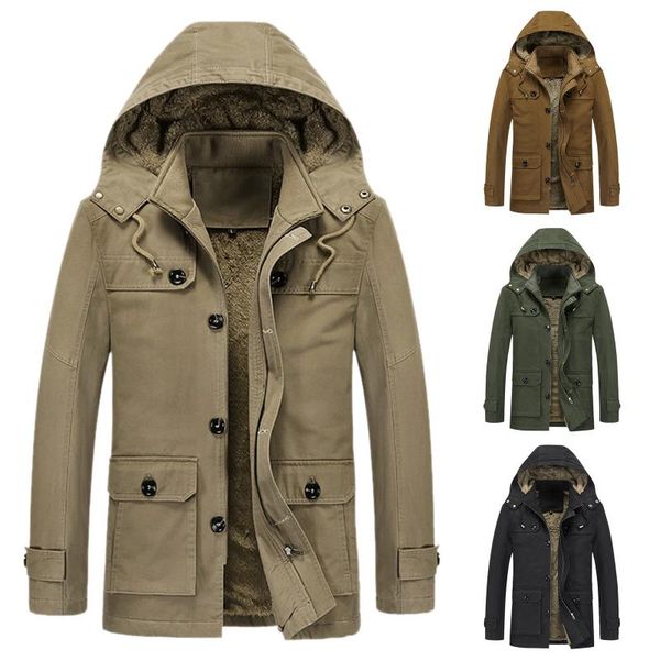 men's jackets autumn and winter jacket casual stand-up collar warmth plus velvet vintage thick cotton hooded coat with pockets, Black;brown
men's jackets autumn and winter jacket casual stand-up collar warmth plus velvet vintage thick cotton hooded coat with pockets, Black;brown