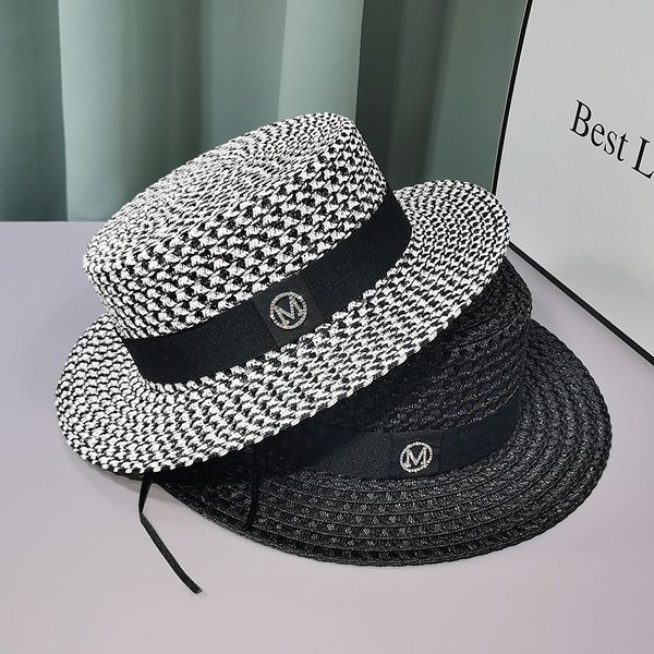 sun women's black and white hollowed out flat straw summer beach hat seaside holiday british, Yellow
sun women's black and white hollowed out flat straw summer beach hat seaside holiday british, Yellow