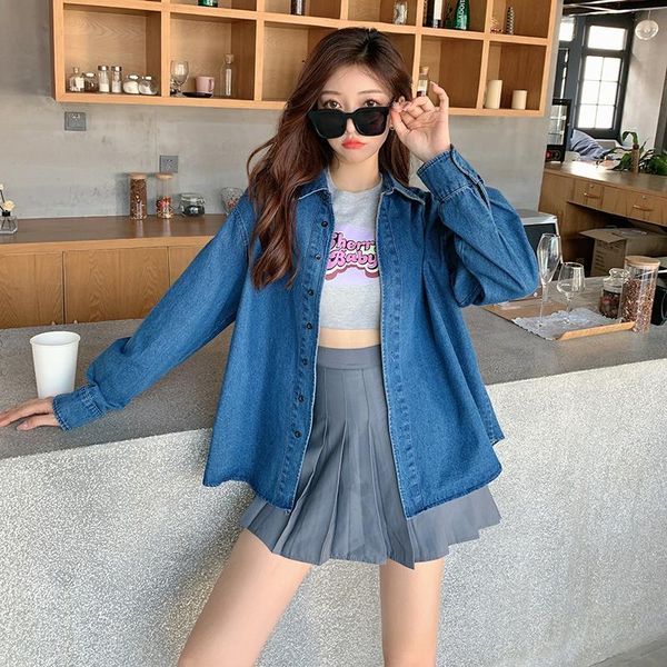 women's blouses & shirts oversized vintage 2021 fall denim long sleeve turn-down collar loose for women plus size female t017, White
women's blouses & shirts oversized vintage 2021 fall denim long sleeve turn-down collar loose for women plus size female t017, White