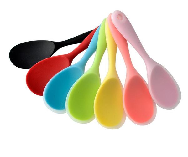non-stick grade kitchen accessories silicone cooking tools solid color rice spoon heat-resistant long-handled spoons
non-stick grade kitchen accessories silicone cooking tools solid color rice spoon heat-resistant long-handled spoons