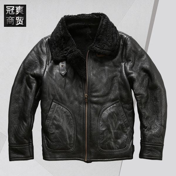 Fashion Leather Avfly Vegetable Tanned Split Sheep Fur One Men' Straight Lapel Large Pocket Slim Coat, Black
Fashion Leather Avfly Vegetable Tanned Split Sheep Fur One Men' Straight Lapel Large Pocket Slim Coat, Black
