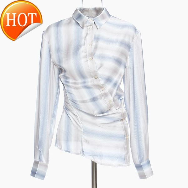 blouse gradient women asymmetrical stripe long sleeve tunic casual wrap shirt women's blouses & shirts, White
blouse gradient women asymmetrical stripe long sleeve tunic casual wrap shirt women's blouses & shirts, White