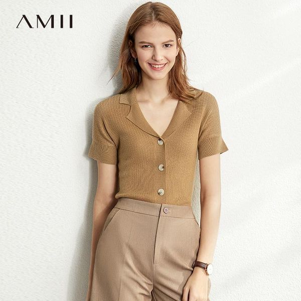 women's sweaters amii spring summer solid causal knit shirt women single-breasted slim pullover 12030006, White;black
women's sweaters amii spring summer solid causal knit shirt women single-breasted slim pullover 12030006, White;black