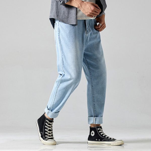 men's pants new style fashion straight mens denim jeans ninth pants man, classic casual men pencil d6fa, Black 
men's pants new style fashion straight mens denim jeans ninth pants man, classic casual men pencil d6fa, Black