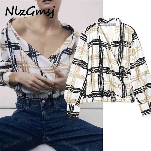 blouse womens and blouses spring ropa mujer drape women's fashion loose simple v-neck plaid shirt 210628, White
blouse womens and blouses spring ropa mujer drape women's fashion loose simple v-neck plaid shirt 210628, White