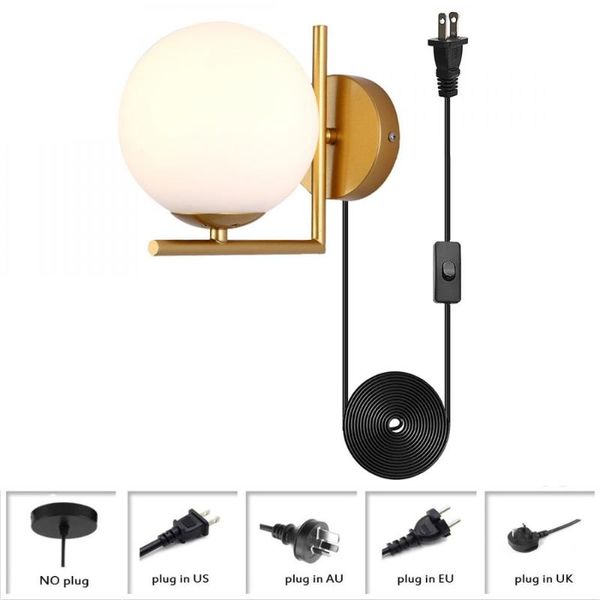 wall lamp white glass global sconces golden socket mounted light 1 industrial plug in cord bedroom decoration
wall lamp white glass global sconces golden socket mounted light 1 industrial plug in cord bedroom decoration