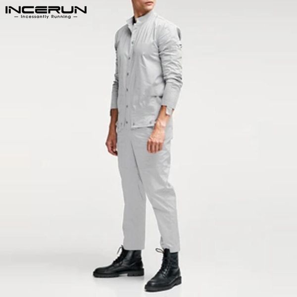 men jumpsuits stand collar long sleeve cargo bib pants incerun modern style casual buttons streetwear rompers suspenders 5xl men's, Black
men jumpsuits stand collar long sleeve cargo bib pants incerun modern style casual buttons streetwear rompers suspenders 5xl men's, Black