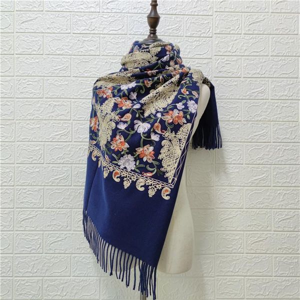 scarves 2021 winter floral embroidery women's shawls and wraps warm cashmere scarf tassels national style wool foulard femme, Blue;gray
scarves 2021 winter floral embroidery women's shawls and wraps warm cashmere scarf tassels national style wool foulard femme, Blue;gray