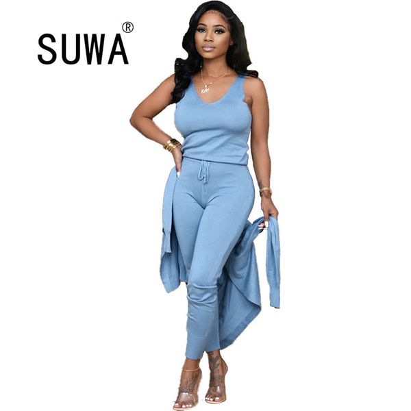 active wear women's set cloak tank jogger pants suit tracksuit three piece outfit sport matching soft sweatpants 210525, White
active wear women's set cloak tank jogger pants suit tracksuit three piece outfit sport matching soft sweatpants 210525, White