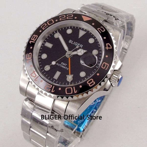 wristwatches 40mm bid face men's watch ceramic bezel stainless steel band gmt function luminous automatic movement wristwatch, Slivery;brown
wristwatches 40mm bid face men's watch ceramic bezel stainless steel band gmt function luminous automatic movement wristwatch, Slivery;brown
