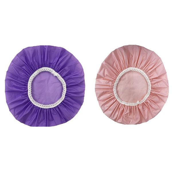 2pcs household waterproof shower cap, swimming el elastic cap hair set (purple& beige pink) caps
2pcs household waterproof shower cap, swimming el elastic cap hair set (purple& beige pink) caps