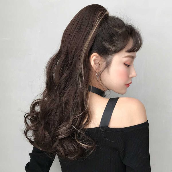 tail wig women's curly braid net red highlights high long hair ffy false tail, Black
tail wig women's curly braid net red highlights high long hair ffy false tail, Black