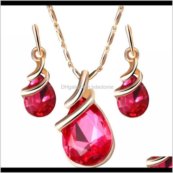 earrings & drop delivery 2021 earring necklace jewelry sets 3 color crystal water-drop shape pendant alloy aessory gold plated metal chain m, Silver
earrings & drop delivery 2021 earring necklace jewelry sets 3 color crystal water-drop shape pendant alloy aessory gold plated metal chain m, Silver