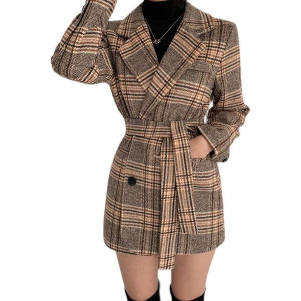 women's suits & blazers woolen jacket suit skirt korean autumn winter retro temperament collar plaid hit color a buckle design straps w, White;black
women's suits & blazers woolen jacket suit skirt korean autumn winter retro temperament collar plaid hit color a buckle design straps w, White;black
