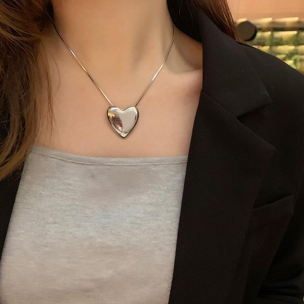 pendant necklaces tk04 south korea's dongdaemun cold wind big love necklace 2021 simple ins short clavicle chain, Silver
pendant necklaces tk04 south korea's dongdaemun cold wind big love necklace 2021 simple ins short clavicle chain, Silver
