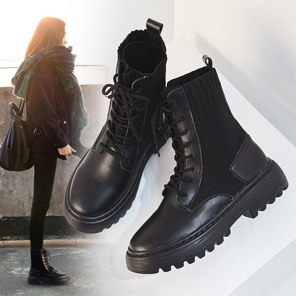 boots yang same for women's autumn and winter 2021, Black