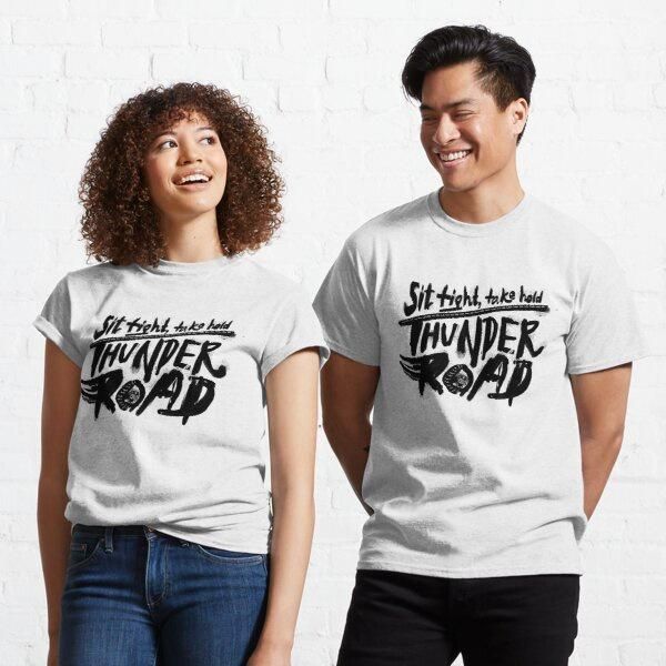 thunder road classic t-shirt men's t-shirts, White;black